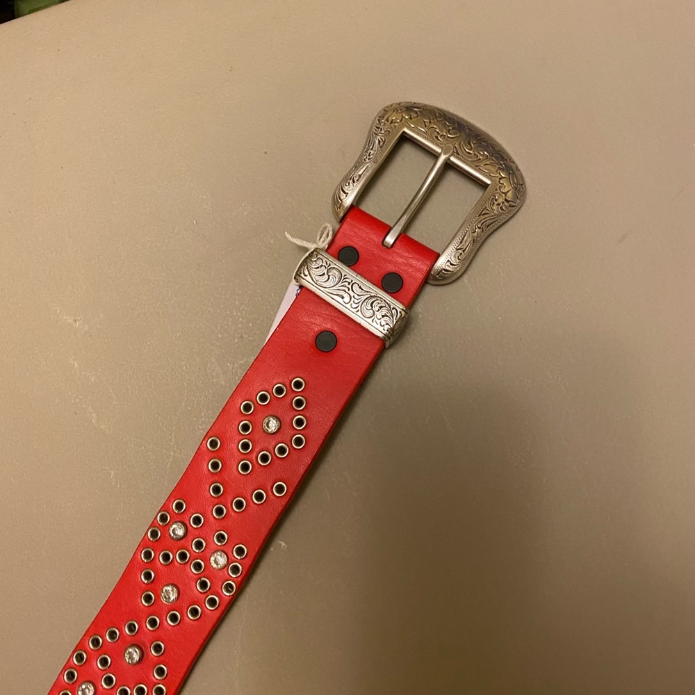 Red size medium bling belt
